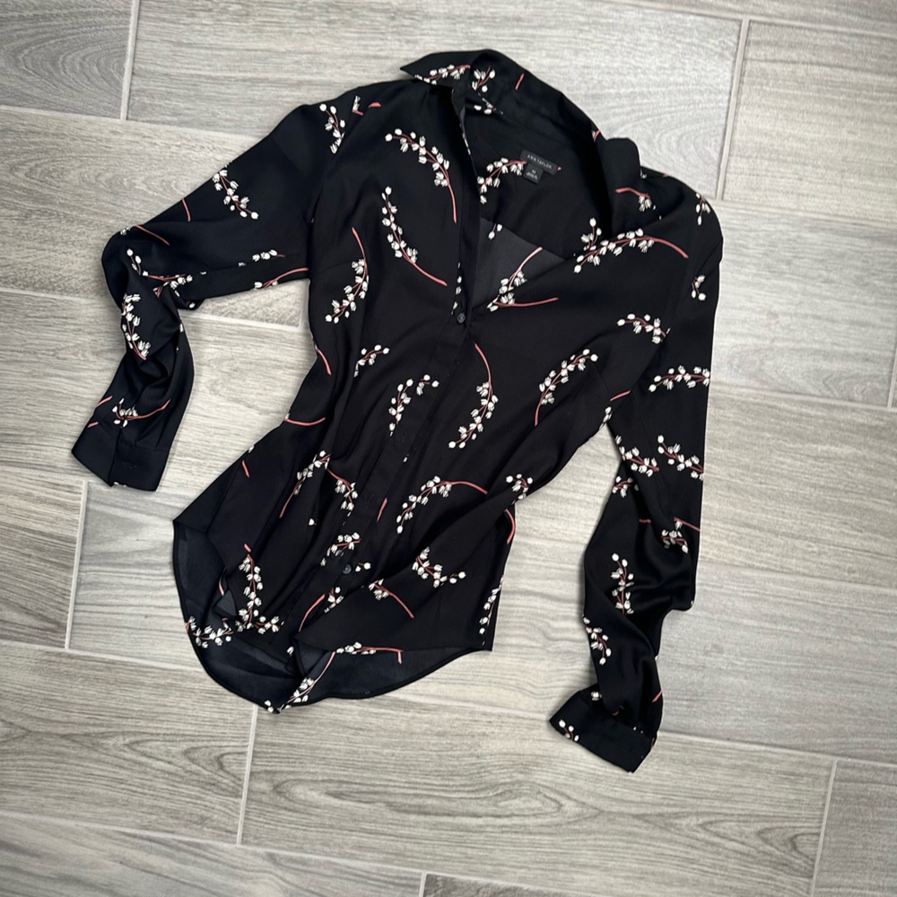 Button Up Women’s Blouse Black - Picture 7 of 7